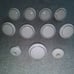 Vintage Mcm Hollywood Recency Set Of 11 Gold & White Drawer Pulls W Screw OBO
