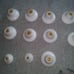 Vintage Mcm Hollywood Recency Set Of 11 Gold & White Drawer Pulls W Screw OBO