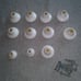 Vintage Mcm Hollywood Recency Set Of 11 Gold & White Drawer Pulls W Screw OBO