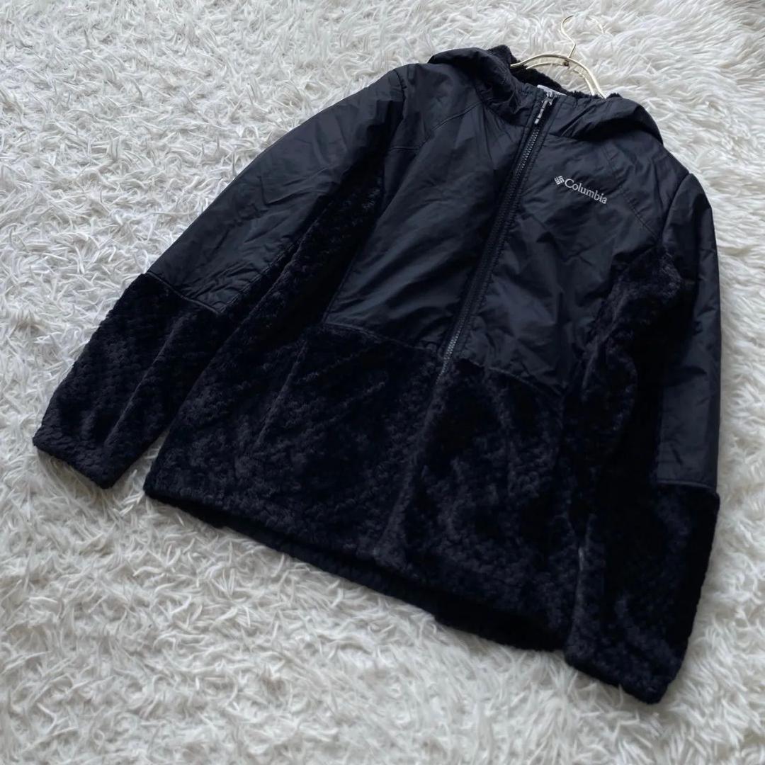 《Good Condition》Columbia Nylon Jacket with Fleece Lining, Black, Size L, Casual