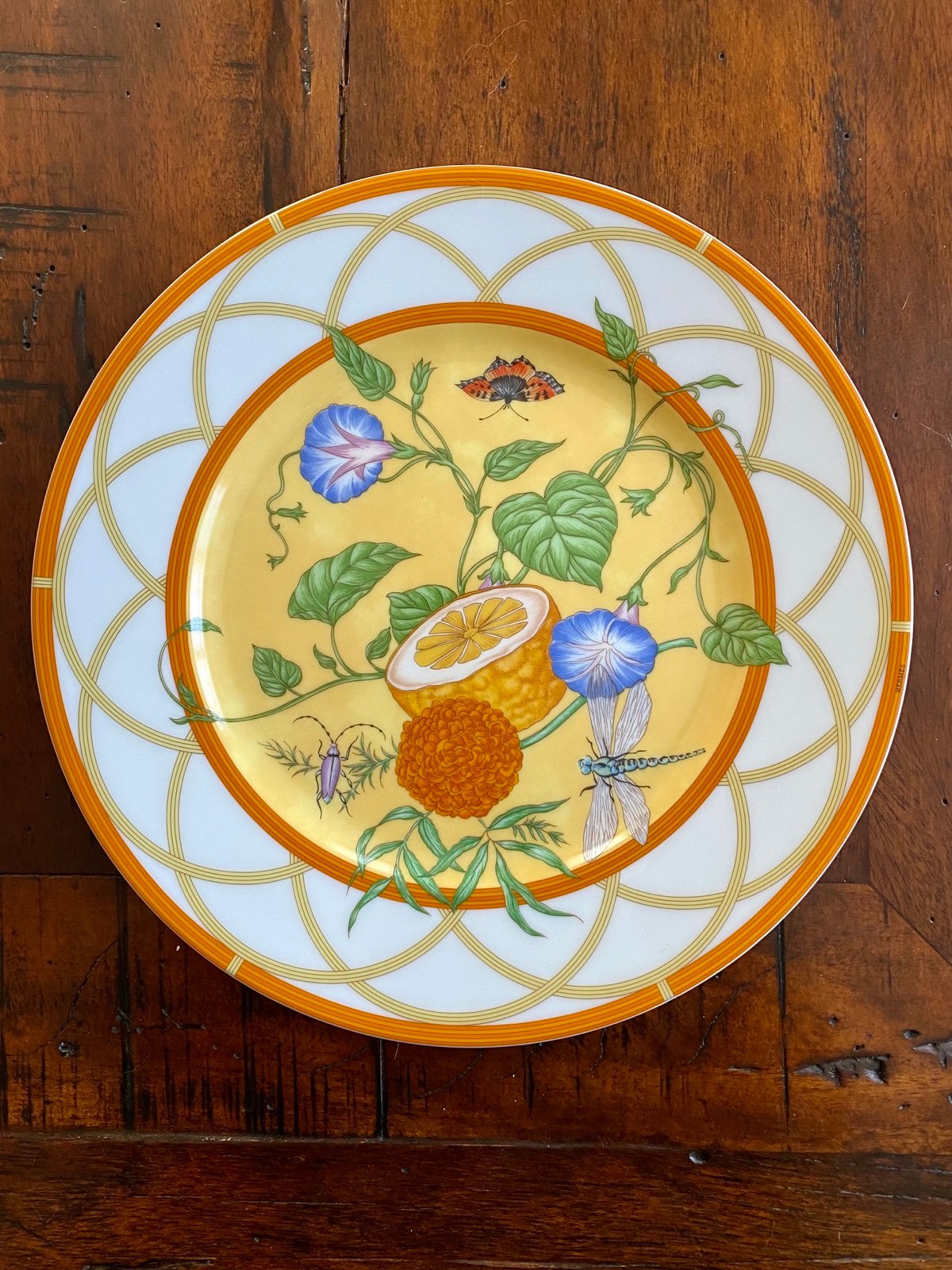 HERMES LA SIESTA DESSERT/SALAD PLATE DISH PORCELAIN