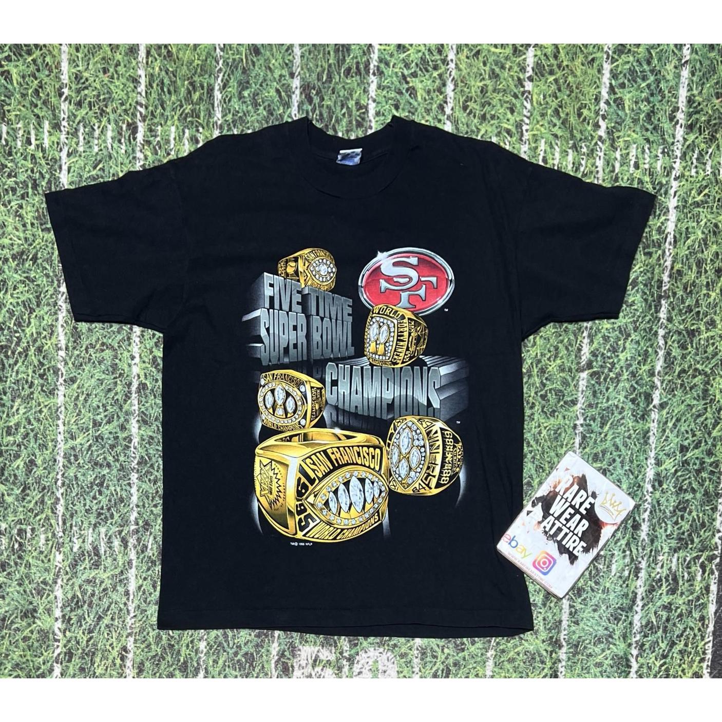 Vintage 1995 San Francisco 49ers SuperBowl Rings Salem Tag NFL Shirt L Football