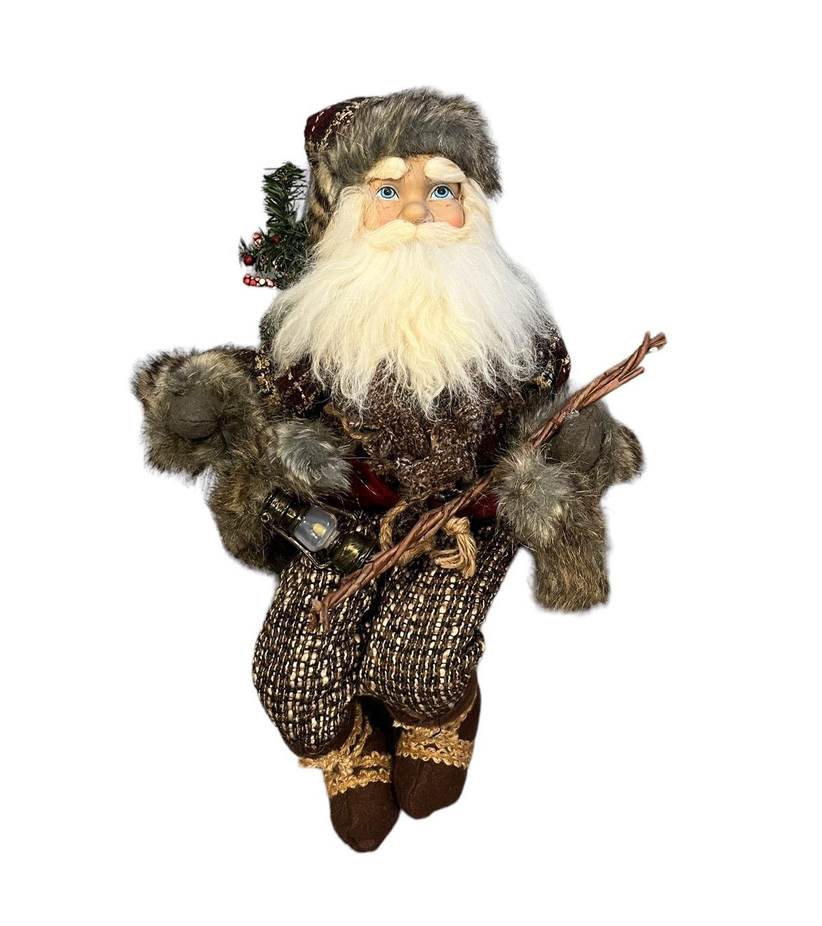 Vintage Rustic Rugged Winter Outdoorsman Shelf Sitter Large 19”