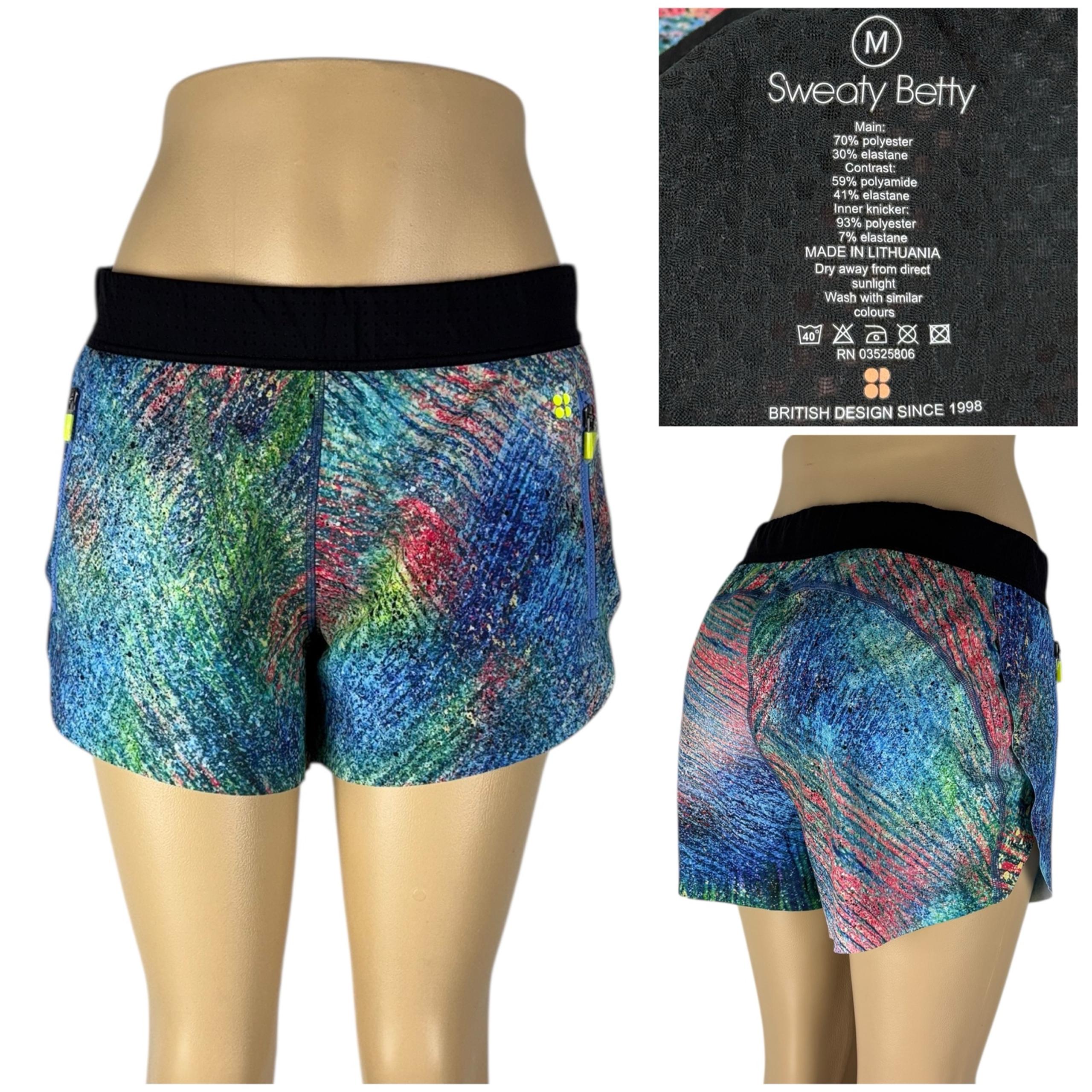 Sweaty Betty Womens Medium Shorts Blue Active Polyamide Running Workout  NWOT