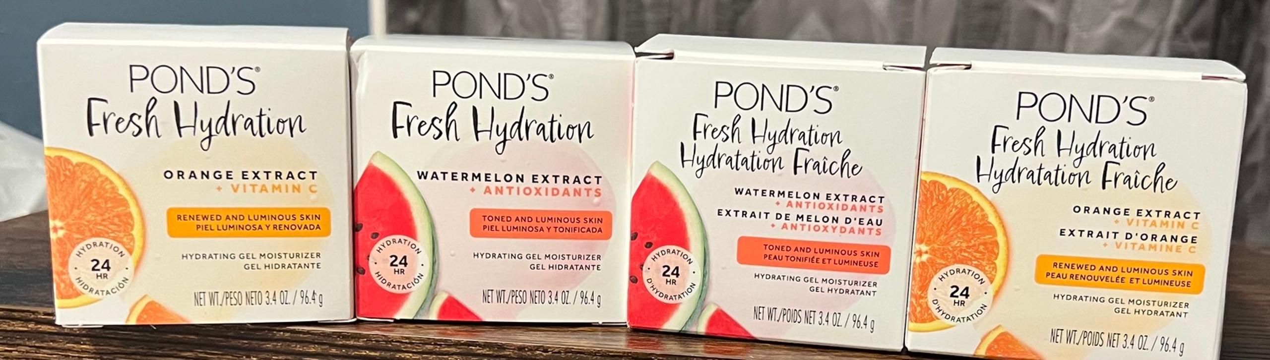 Ponds Fresh Hydration Gel X’s 4 Jars = 2 Watermelon Extracts & 2 Orange Extracts