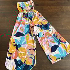 True Destinations Womens Swim Jumpsuit Sz S Tropical Strapless Beach Coverup