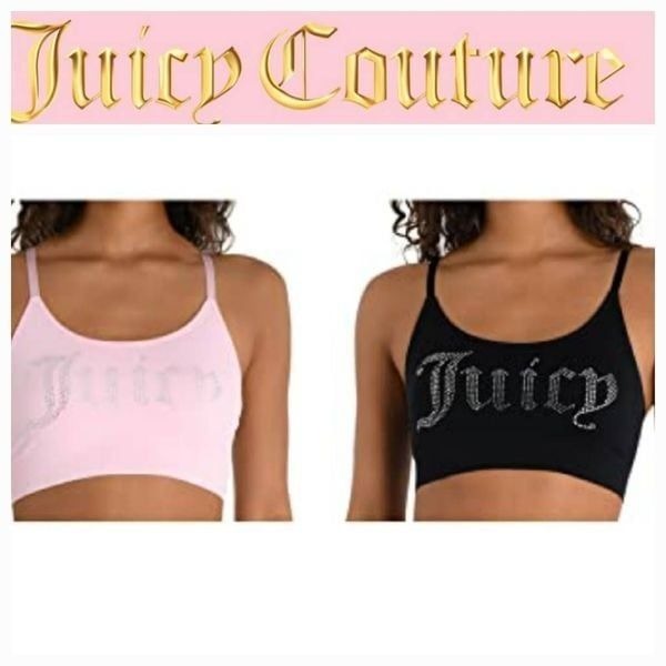 Juicy Couture Rhinestone Logo 2PK Sports Bra w/Removable Pads