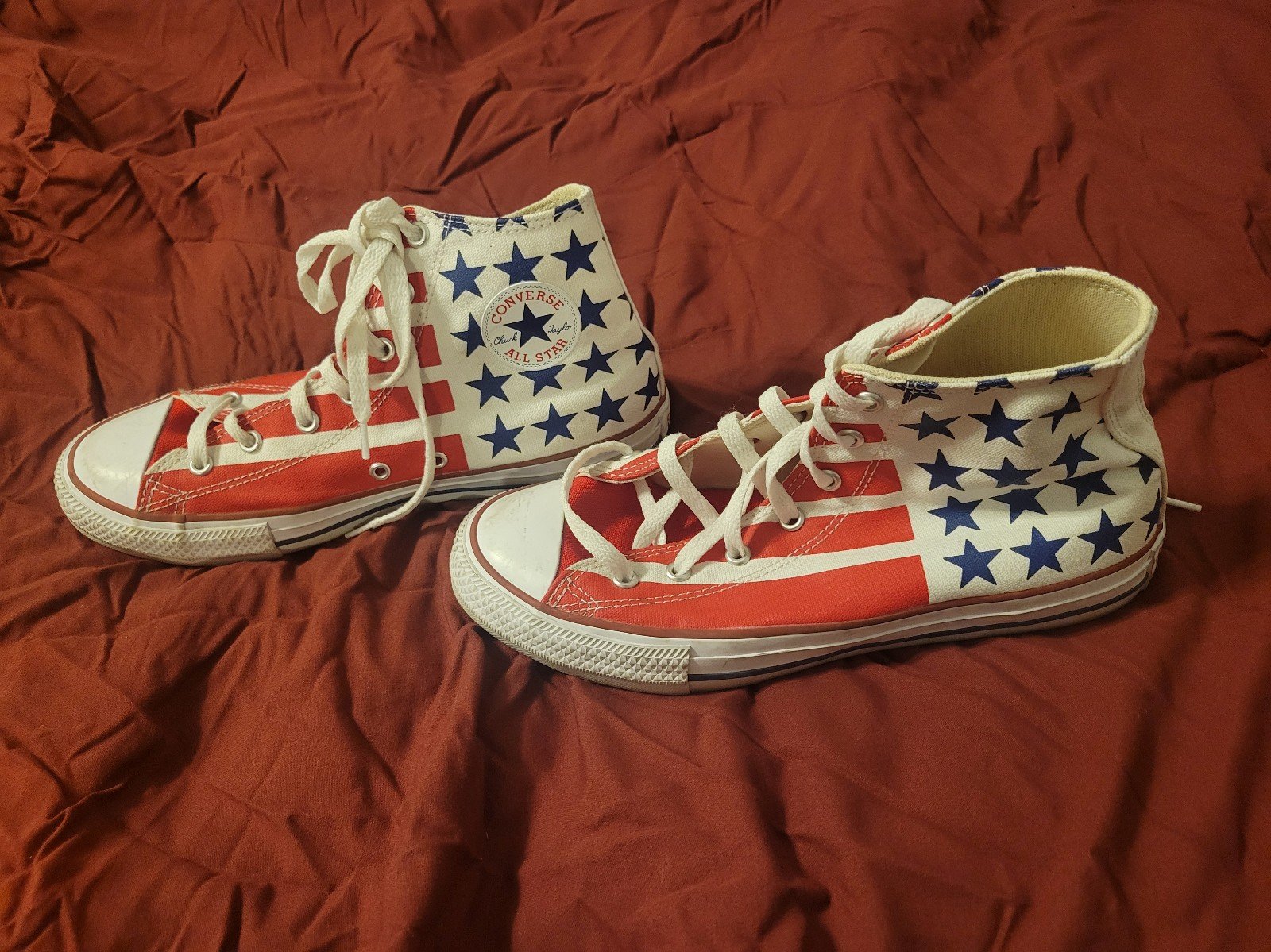 CONVERSE CHUCK TAYLOR STARS & STRIPES EDITION HIGHTOP SNEAKERS JUNIORS 6 Womans8