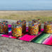 Hand Blown Mexican Water Glasses - Set of 6 Confetti Rock Glasses