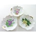 Vintage Boho Trinket Dish Plate Set Of 3 Cottage Cabin Gold Trim Floral Leaf
