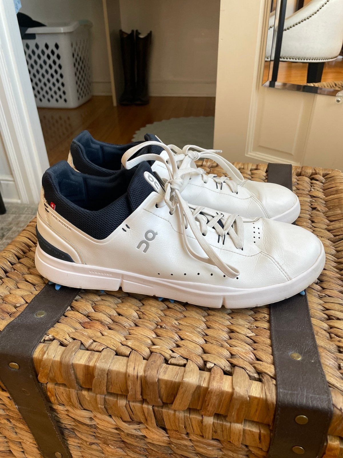 On The Roger *Golf Shoes* Size 12.5 White/Navy