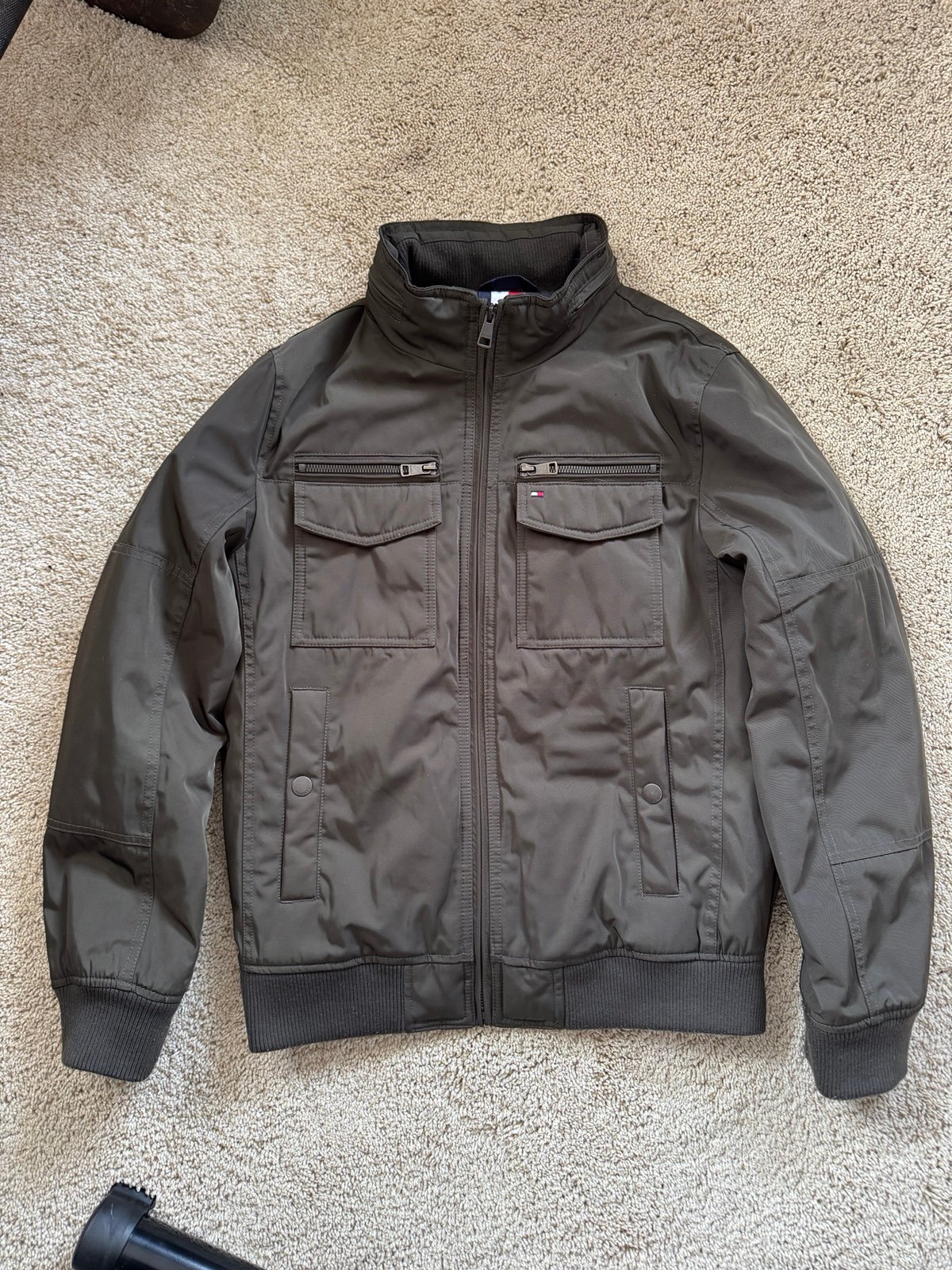 NEW Tommy Hilfiger Men's Size S Hidden Hood and Pocket Performance Bomber Jacket