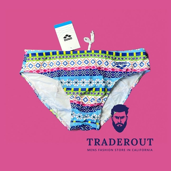 Arena men blue Nordic Limited Edition Swim Brief bikini swimwear size 32 34