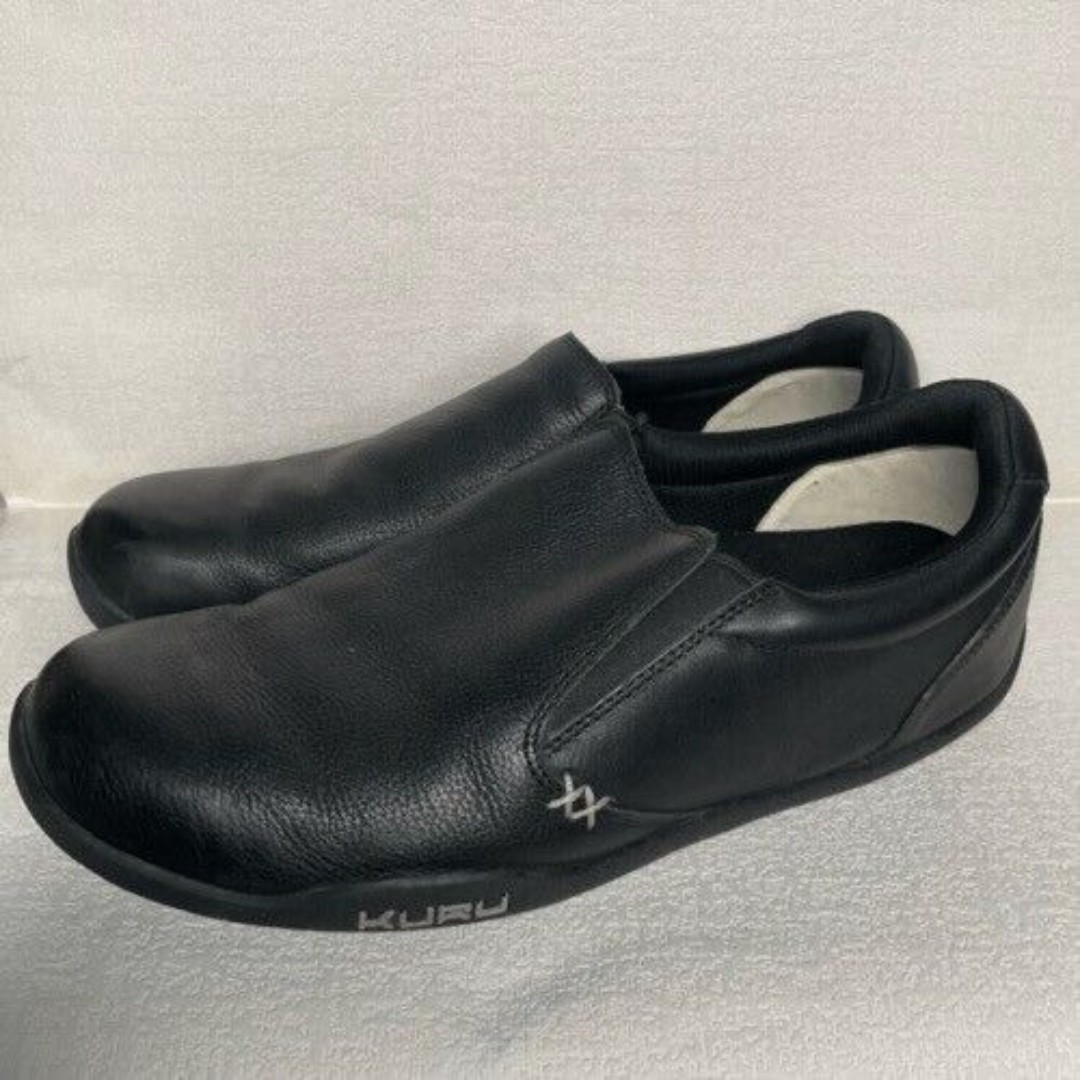 Kuru Kivi Leather Comfort Slip On Loafers Shoes Women Size 11.5 Black