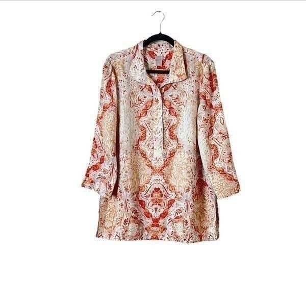 Chico’s Petite Medallion-Print Linen Tunic