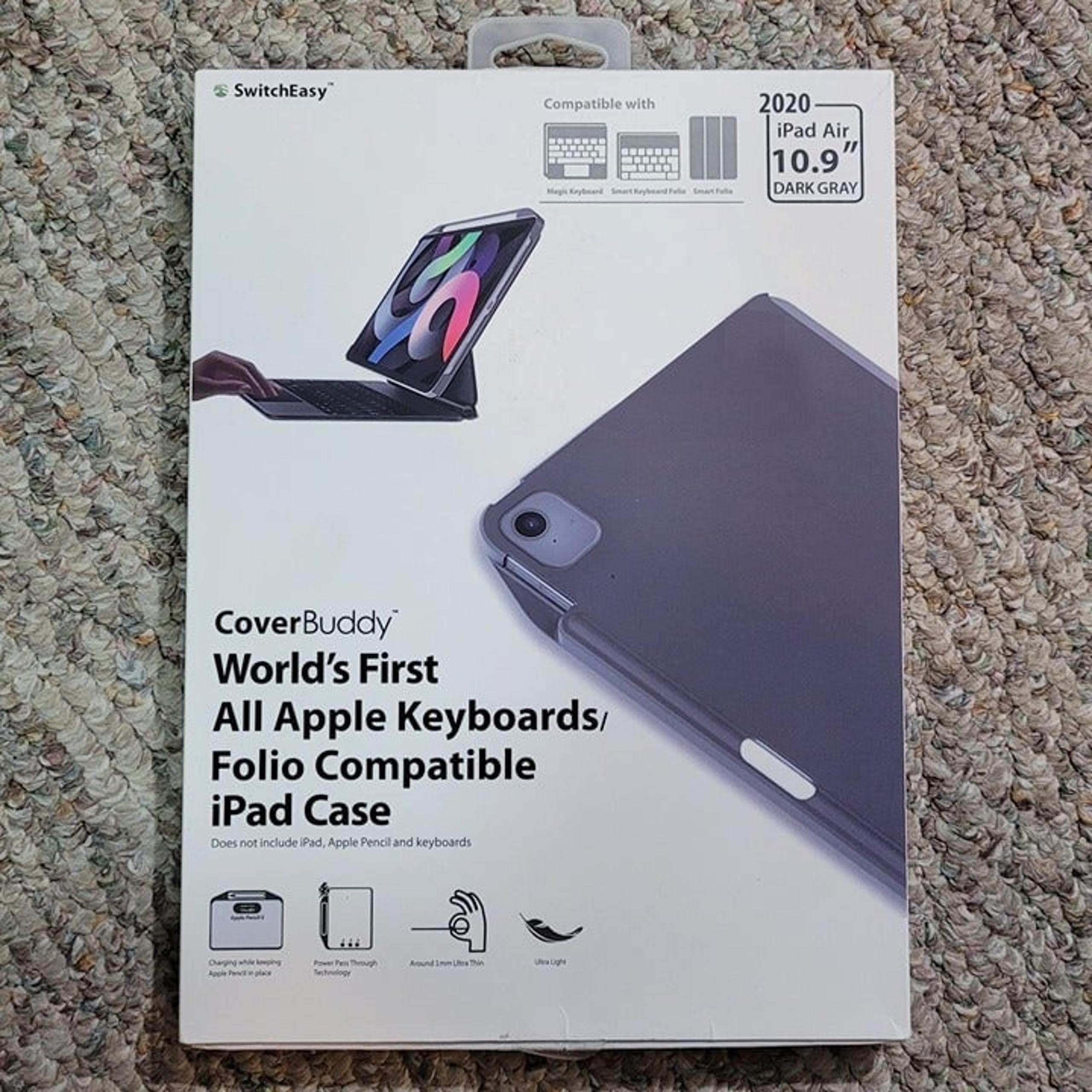 SwitchEasy CoverBuddy 2020 10.9" for iPad Air 4 Magnetic Case Dark Gray
