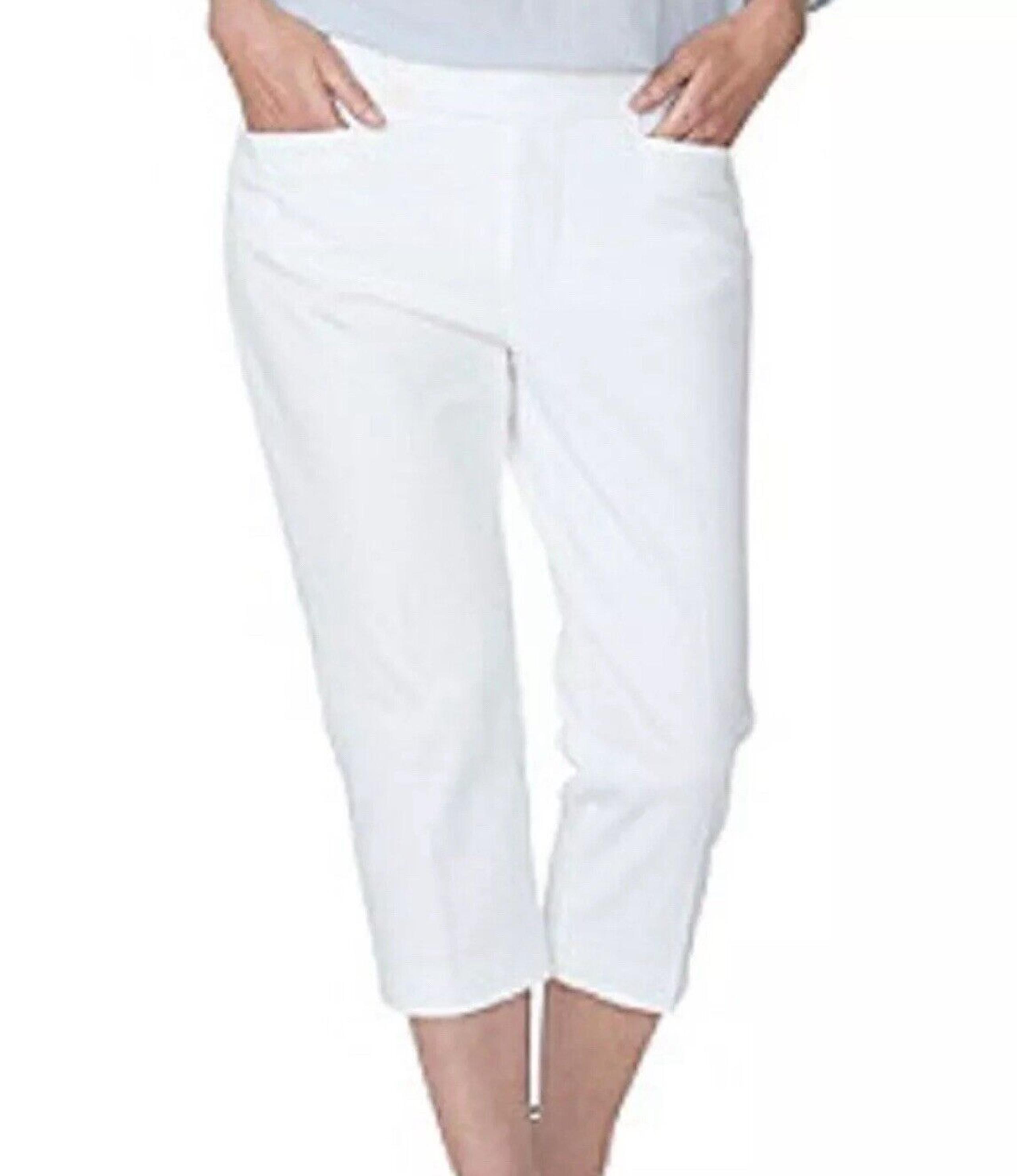 Chaps Women's Slimming Capri Straight Plus size 20W NEW White Pants