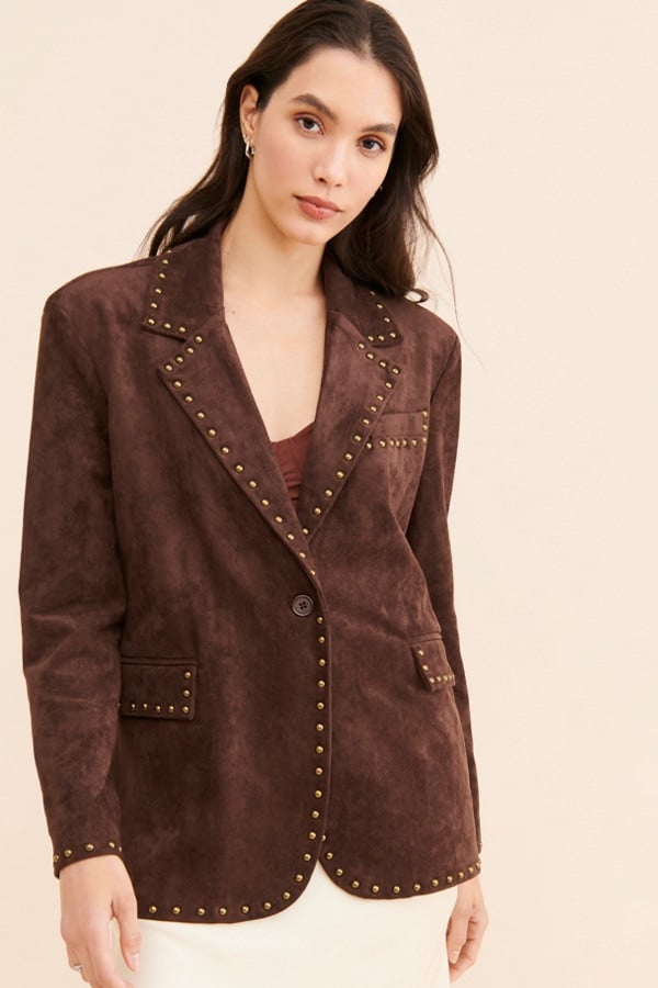 Nuuly X BlankNYC / Studded Vegan Suede Blazer