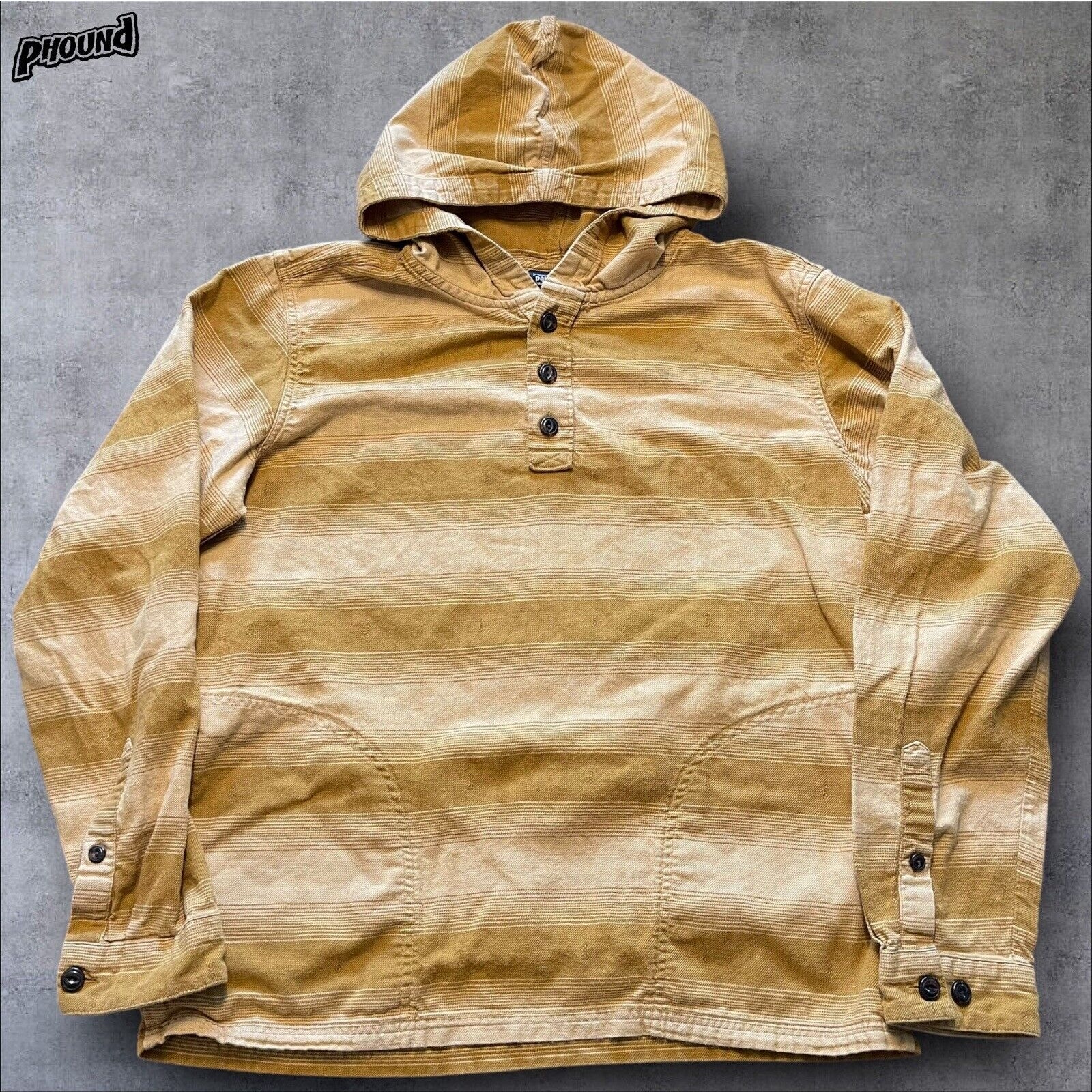 PATAGONIA Fjord Flannel Hoodie M Organic Cotton Henley Shirt