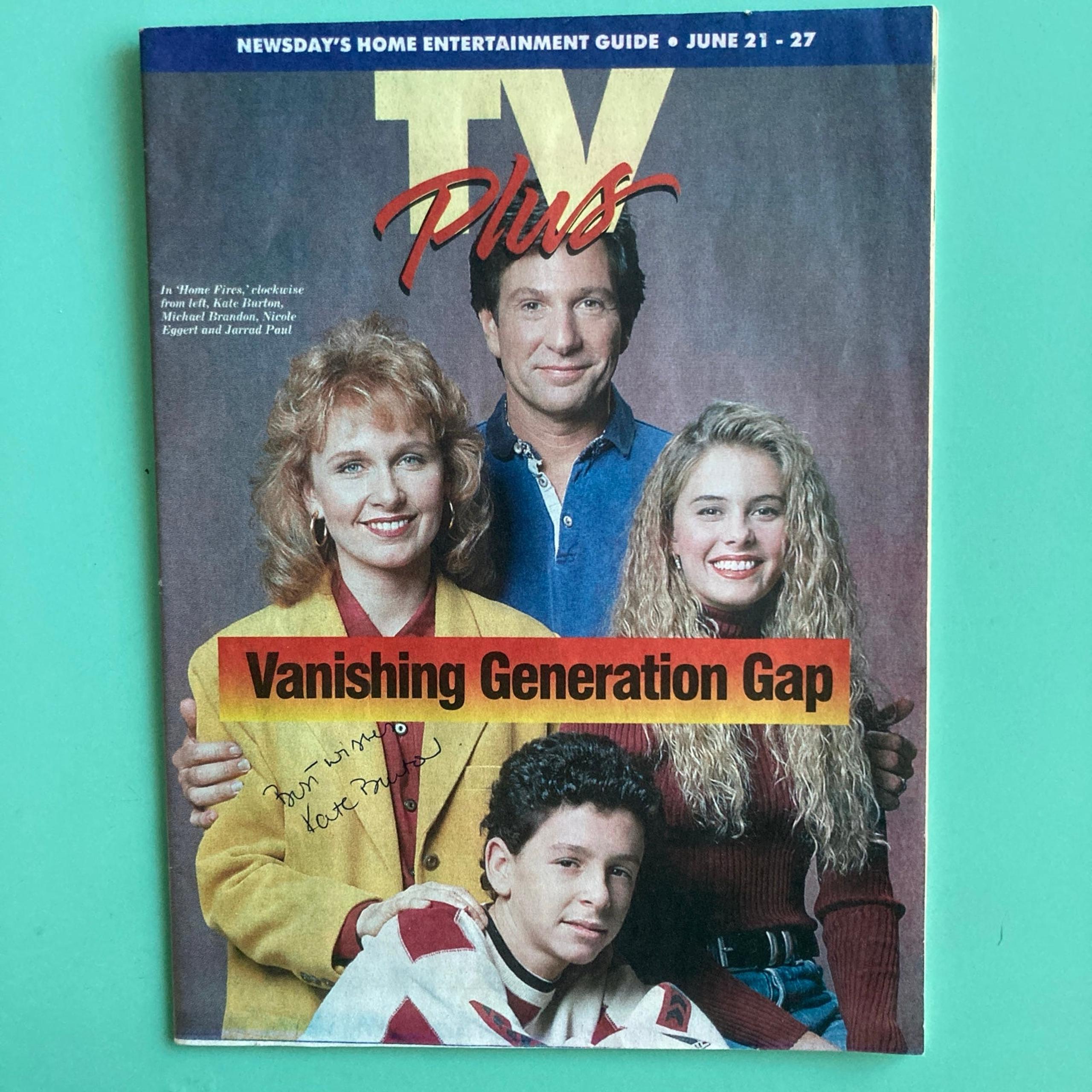 Kate Burton Home Fires Signed Local TV Guide Newsday June 21 1992 LI NY Edition