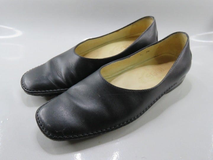 Tod's Womens Black Loafers Italy 7 1/2