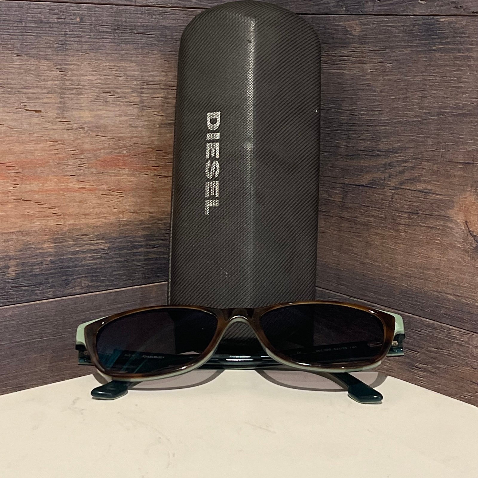 Diesel Eyeglasses DL5012 col.056 Tortoise&Green on Blue B-Shape Frame 52[]16 140