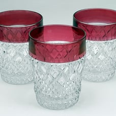 Christopher Stuart Regency Ruby Three (3) Old Fashioned Glasses