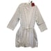Carole Hockman 2 piece Wrap Robe & Gown Set Blue gray & White XL