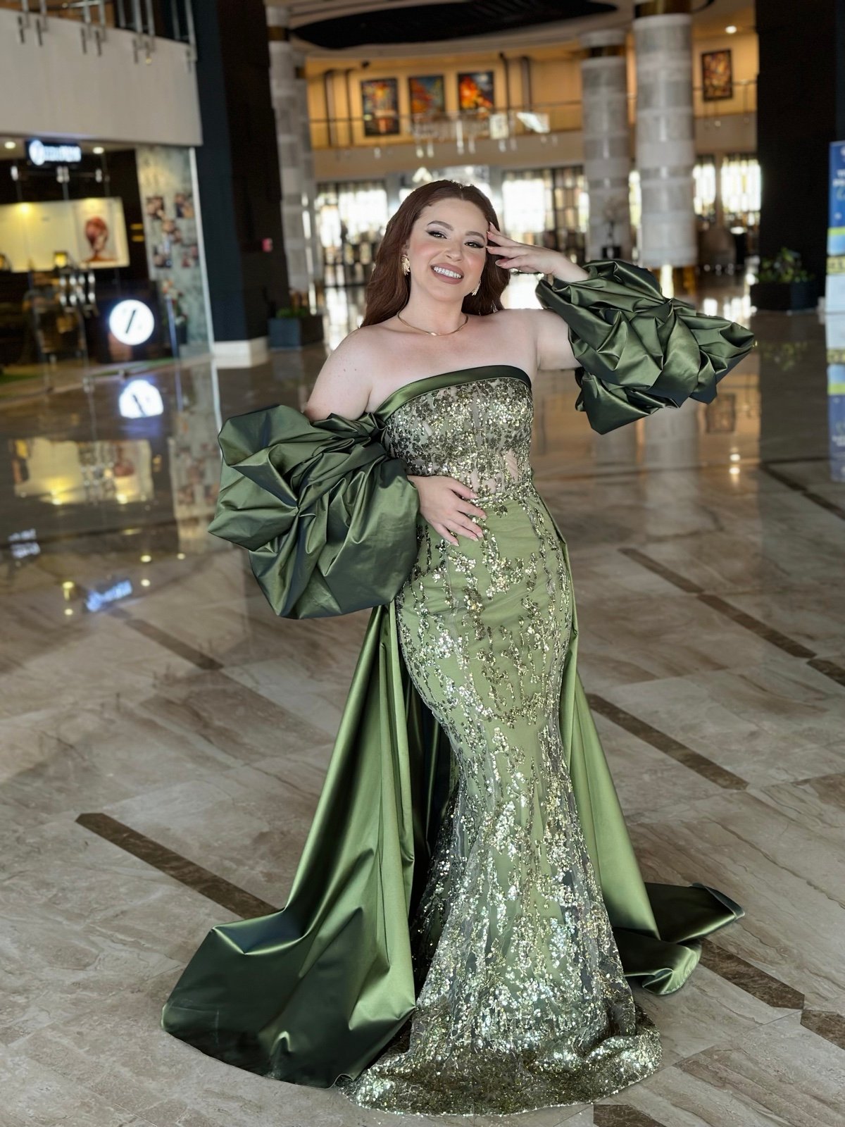 Olive green turkish dress