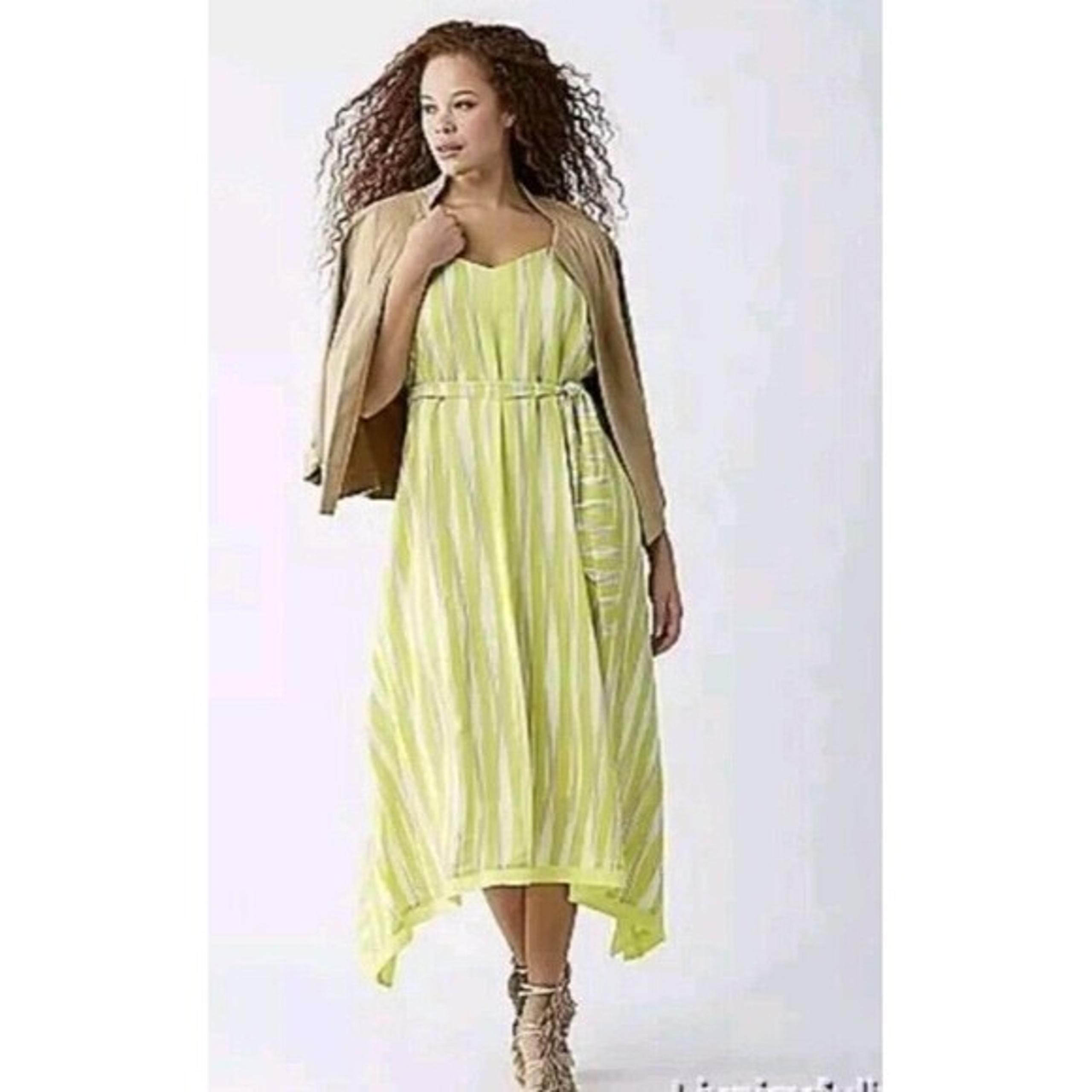LANE BRYANT ~ NWT! New Plus 22 24 ~ Sunny Stripe! HANKIE HEM! Maxi Dress 2X 3X