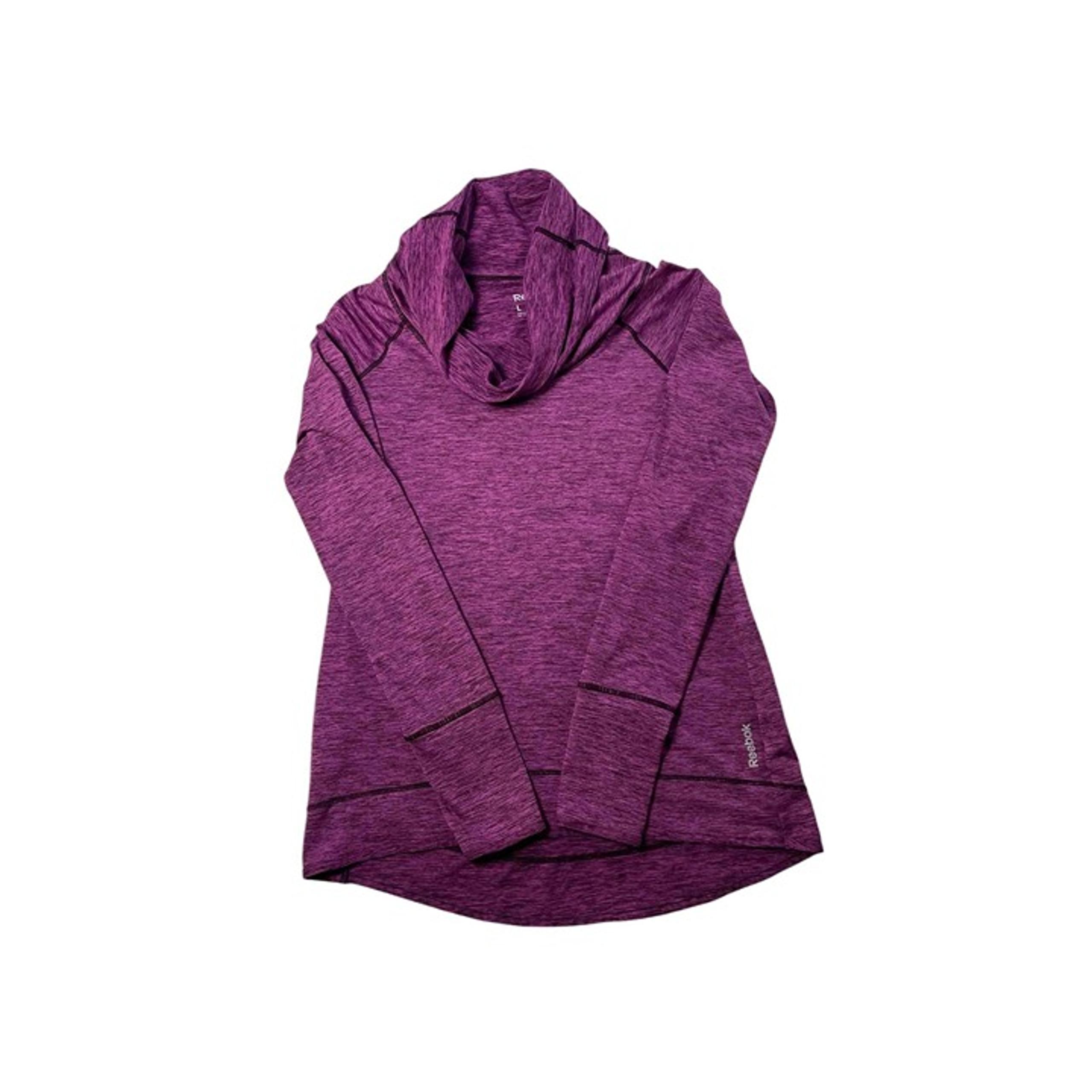 Reebok Women's Long Sleeve Lightweight Purple Athleisure Sports Turtleneck Large