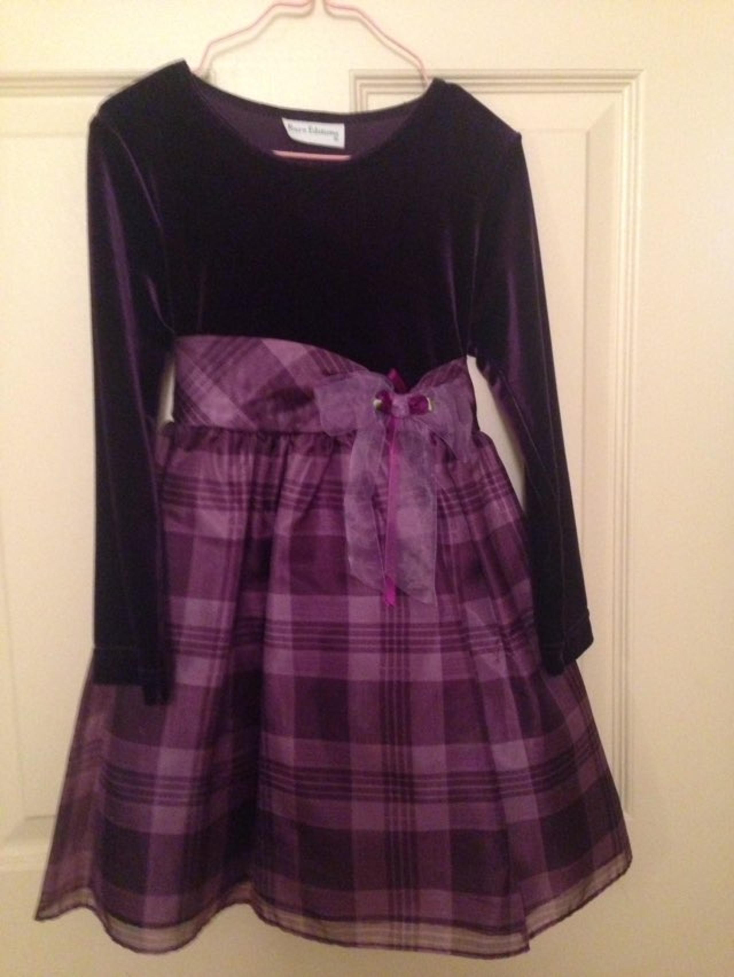 Girls Purple Velvet Dress