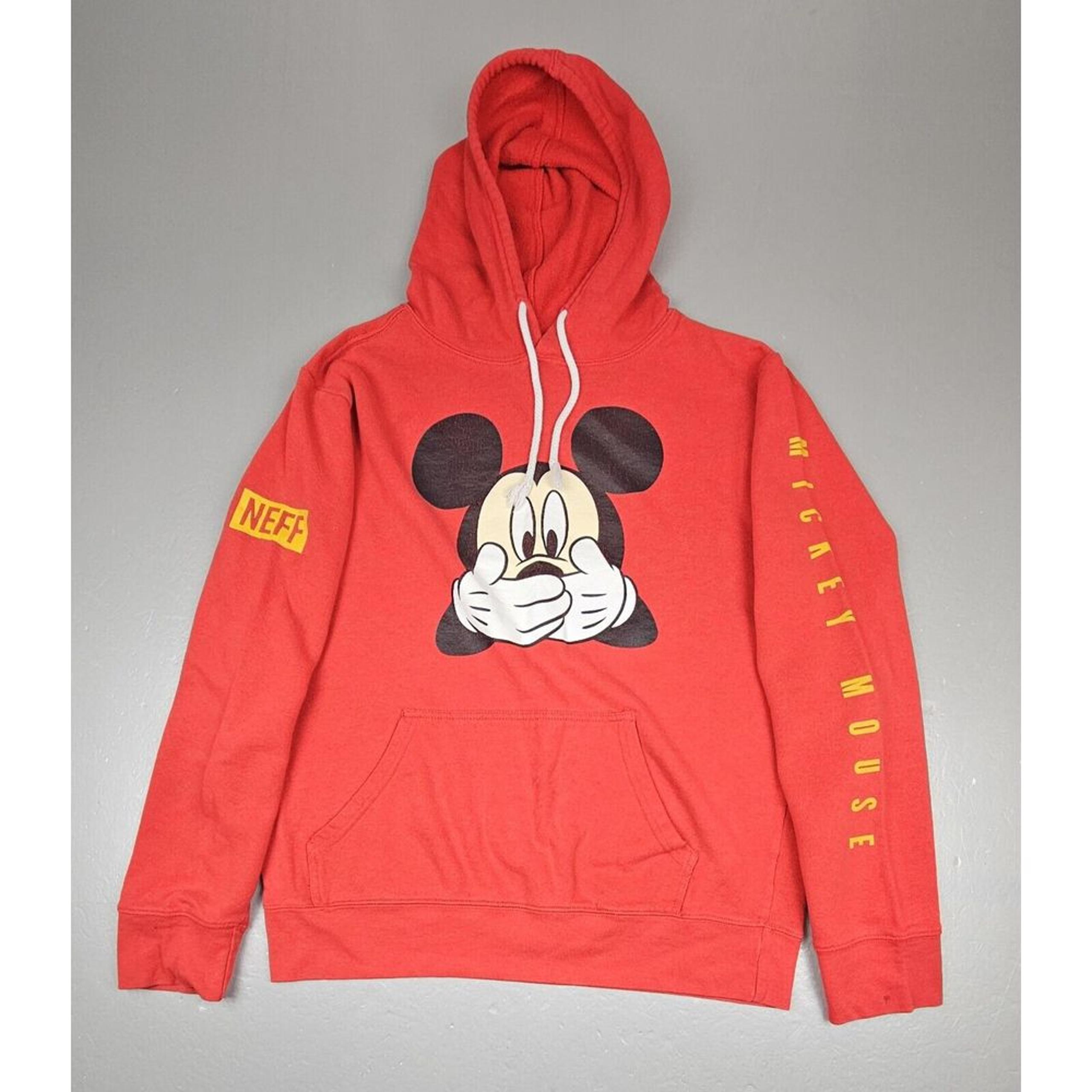 Disney X Neff Hoodie Mens Medium. Uh Oh VTG Mickey Mouse Pullover Sweatshirt