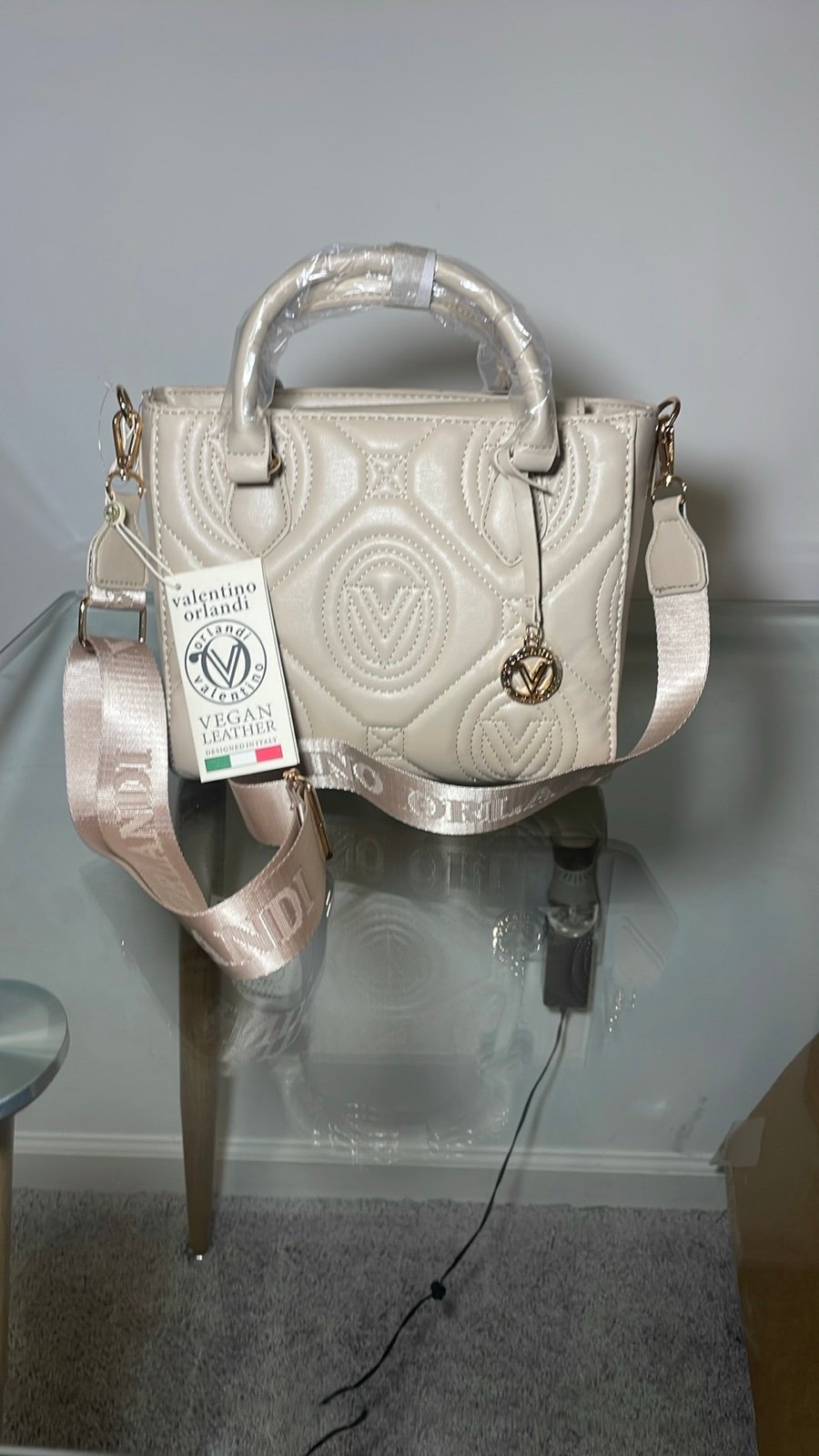 Valentino Orlandi Cream Vegan Leather Bag