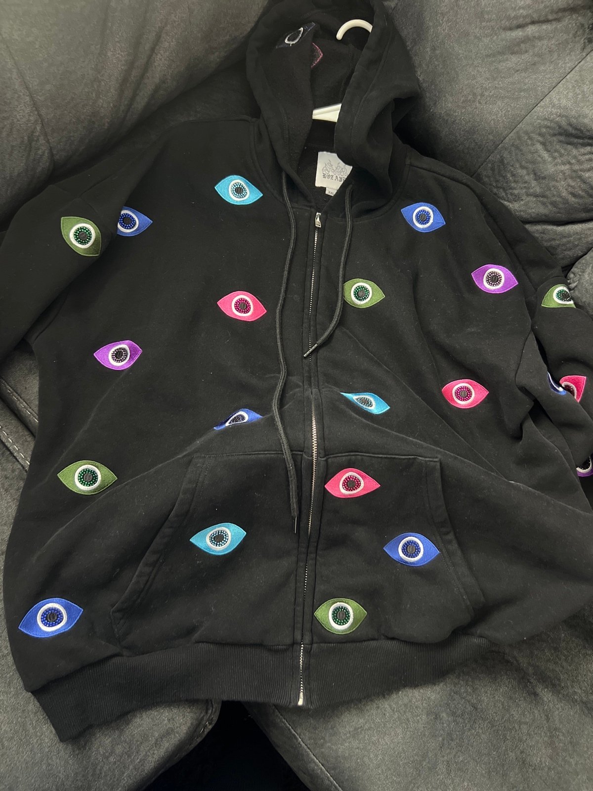 evil eye bling zip up