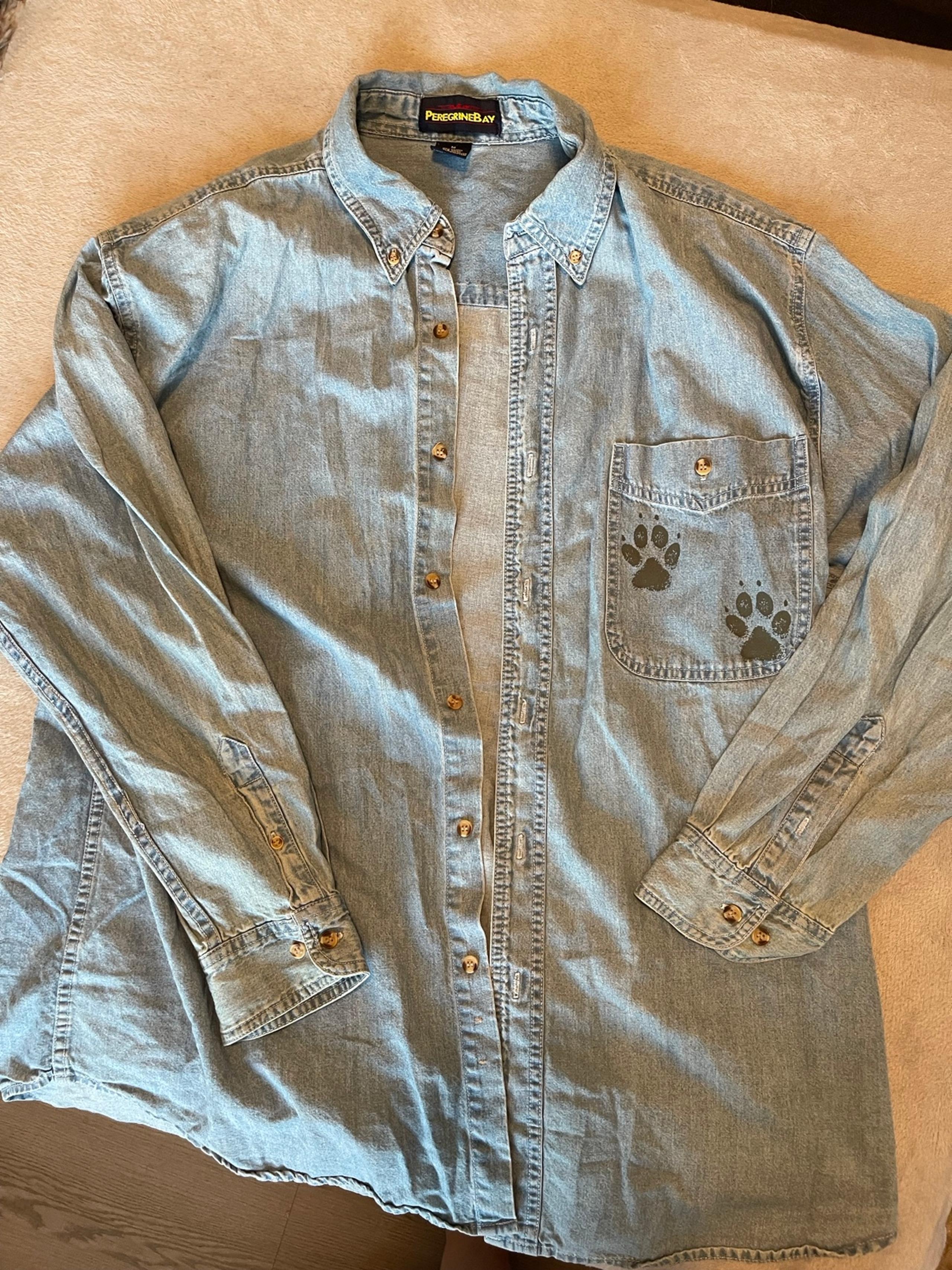 Vintage Peregrine Bay Wolf Denim Button-Down shirt