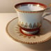 Queens Staffordshire fine bone china England red and gold tea cup
