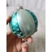 Antique West Germany green glitter silver ball mercury glass ornament flocked