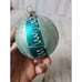 Antique West Germany green glitter silver ball mercury glass ornament flocked