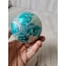 Antique West Germany green glitter silver ball mercury glass ornament flocked