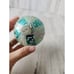 Antique West Germany green glitter silver ball mercury glass ornament flocked