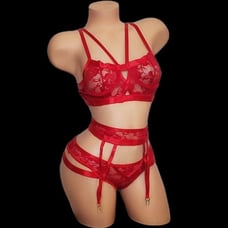 LINGERIE SET RED LACE