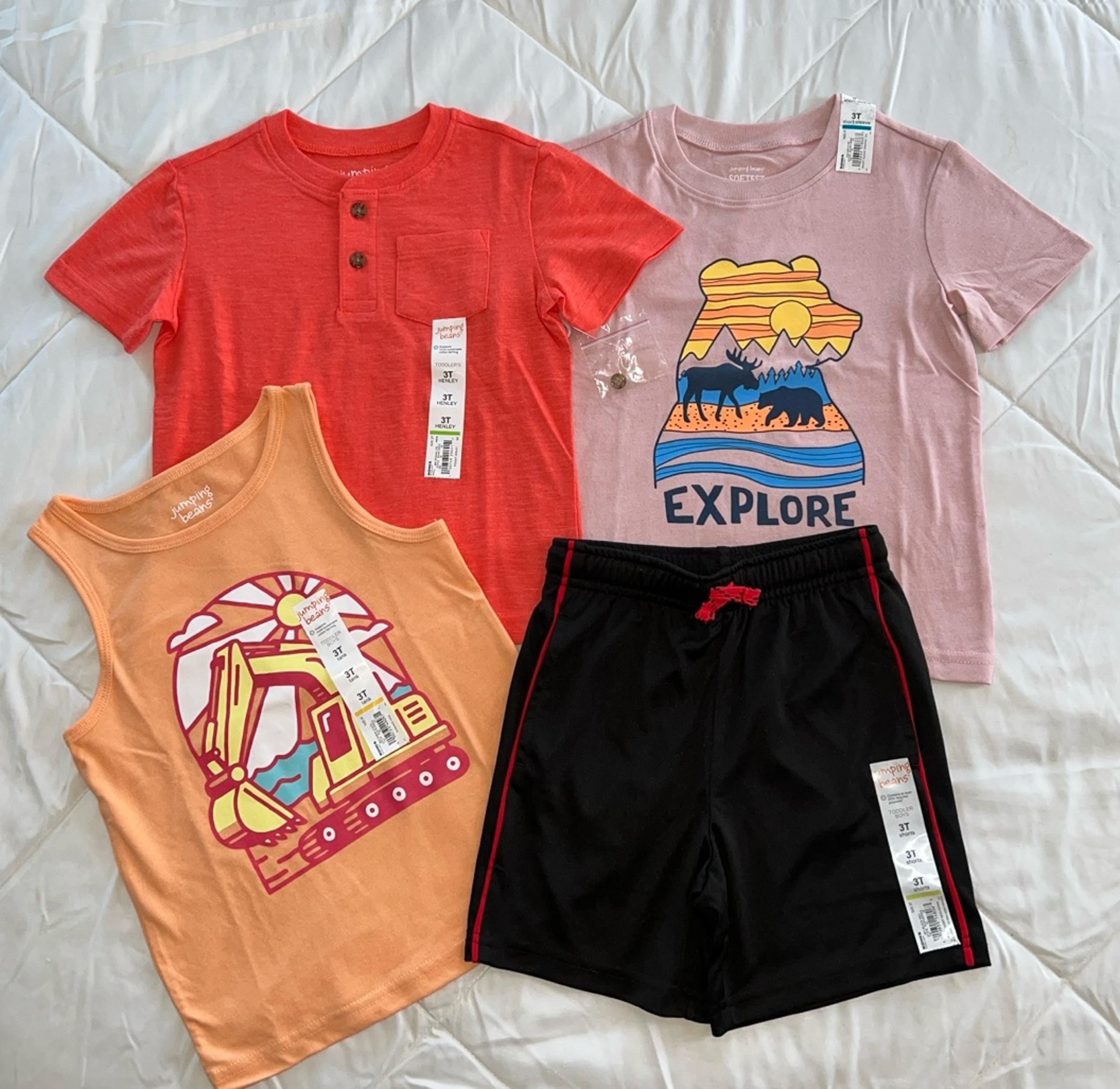 New Boys 3T Jumping Beans Short Sleeved Shirt Muscle Shirt & Athletic Shorts 3