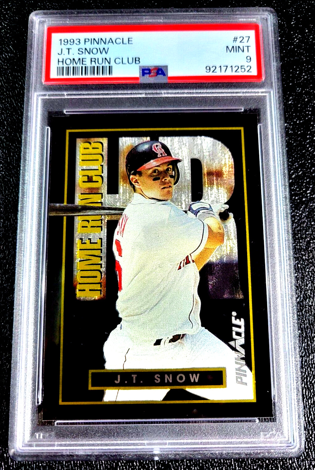 PSA 9 MINT 1993 J.T. SNOW PINNACLE HOME RUN CLUB ROOKIE G3712