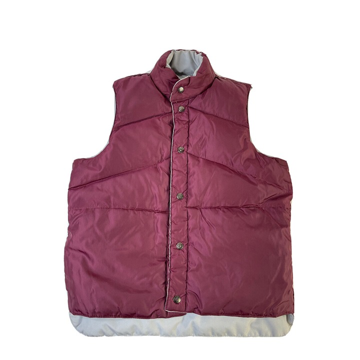 Vintage Mens Small Reversible Goose Down Fill Puffer Vest Jacket
