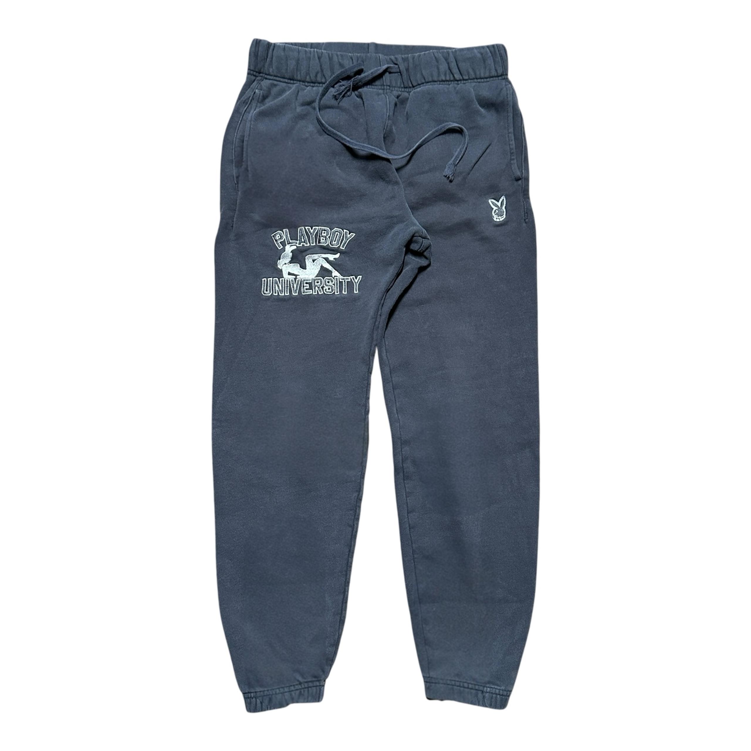 Mens Y2K Playboy By Pacsun Grey Streetwear Logo Jogger Sweatpants Size S