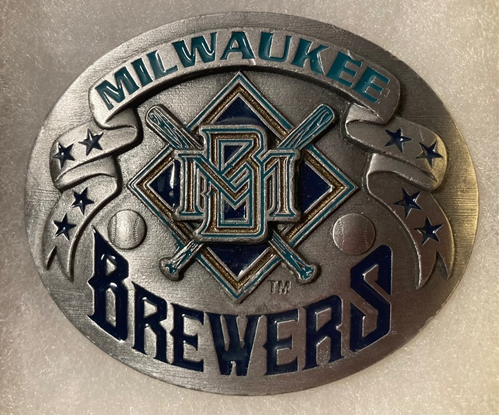 Vintage 1994 Metal Belt Buckle, Milwaukee Brewers, Baseball, MLB, Sports, Major
