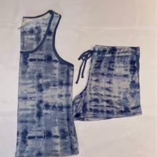 Lucky Brand Blue Tie-Dye Matching Pajama/Lounge Set - Tank Top & Shorts