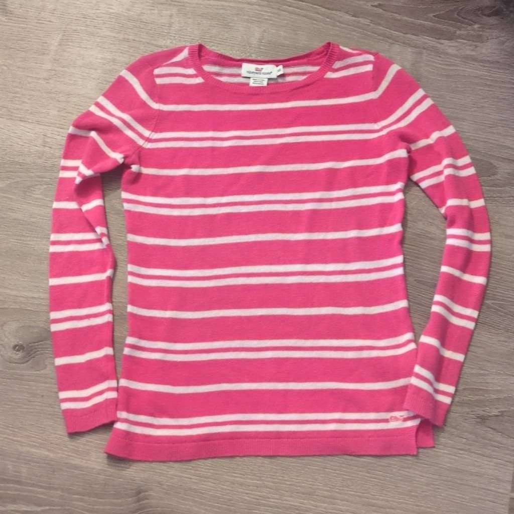 Vineyard vines pink striped linen blend sweater size XXS