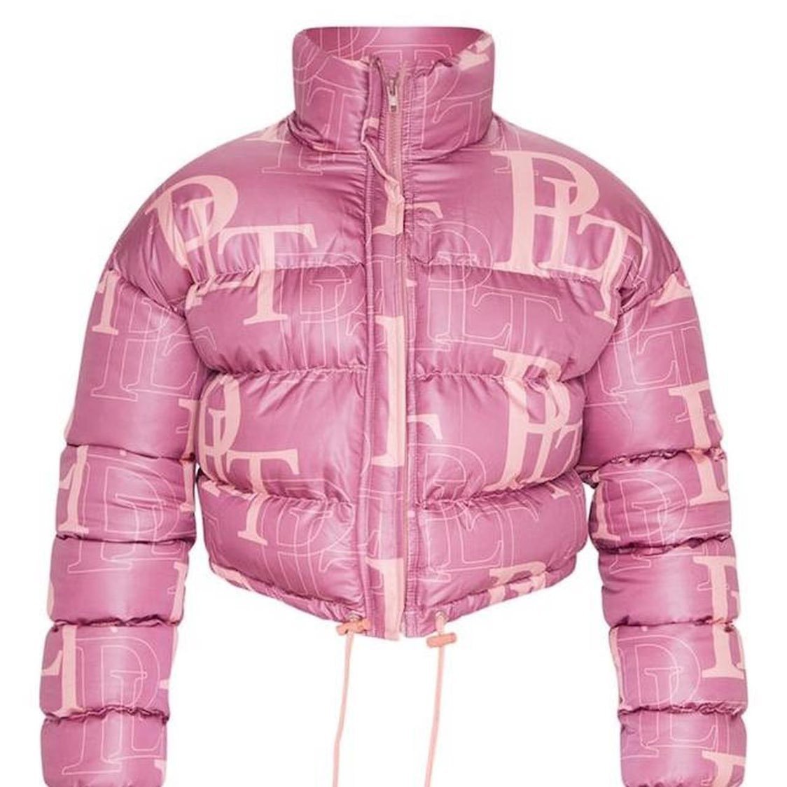 Pink Crop Puffer Jacket